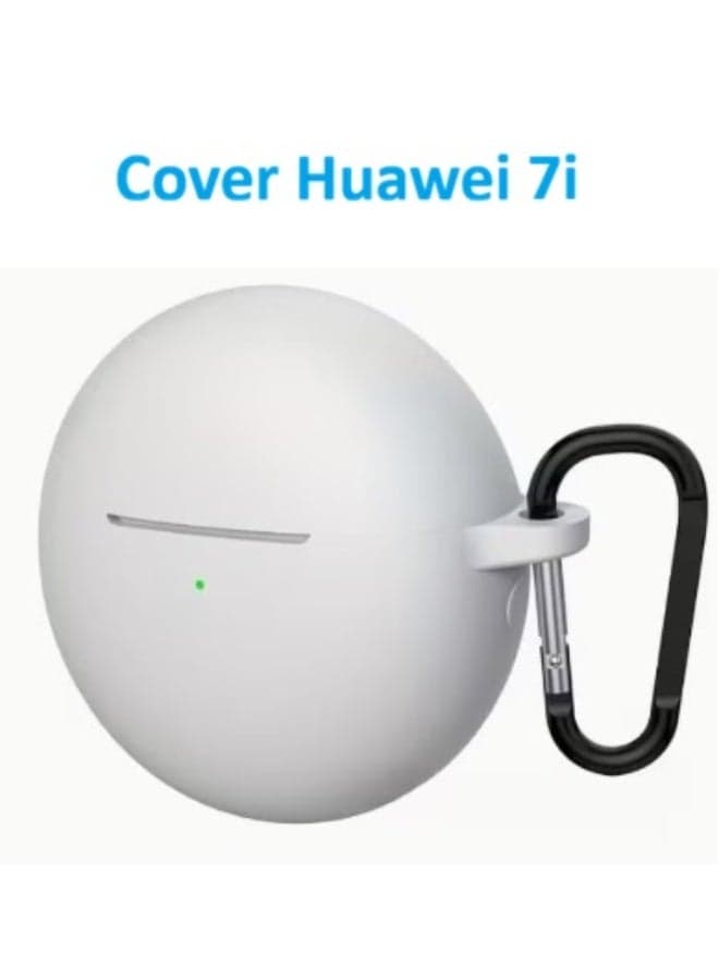 Silicone case for Huawei FreeBuds 7i -white Headphone Cases