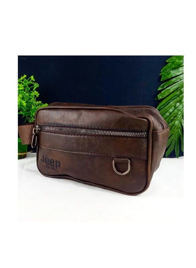 Men's luxury brown leather handbag - practical design for businessmen Bags & Luggage