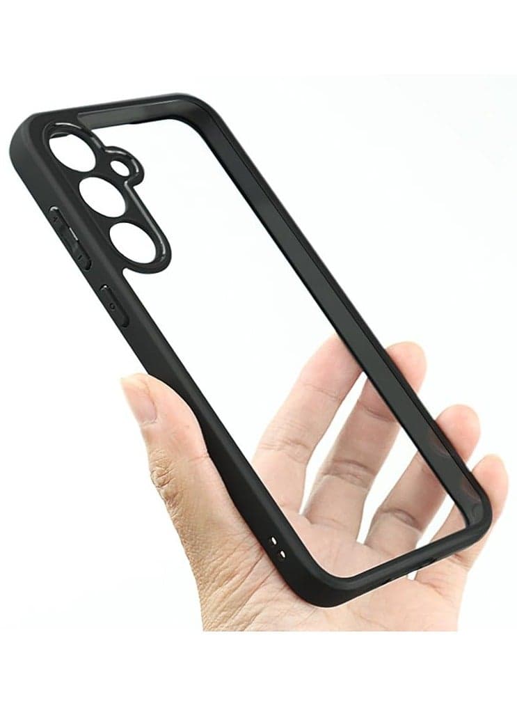Case Cover Shockproof Hard PC Back Soft TPU Frame Anti-yellowing Slim Protective Cover Compatible with Samsung Galaxy A35 (Clear) (٣)