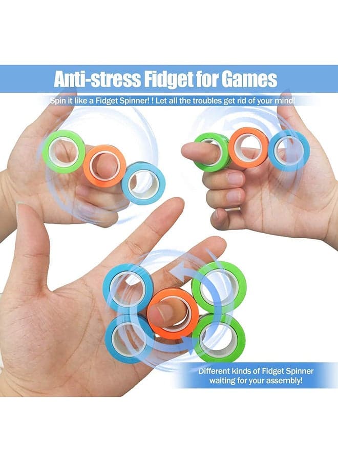 3-Piece Lightweight Novelty Fingers Magic Magnetic Ring Anti-Stress Relief Toy Set Magnets & Magnetic Toys (3)