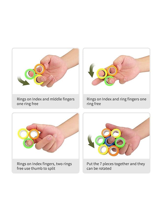 3-Piece Lightweight Novelty Fingers Magic Magnetic Ring Anti-Stress Relief Toy Set Magnets & Magnetic Toys (4)
