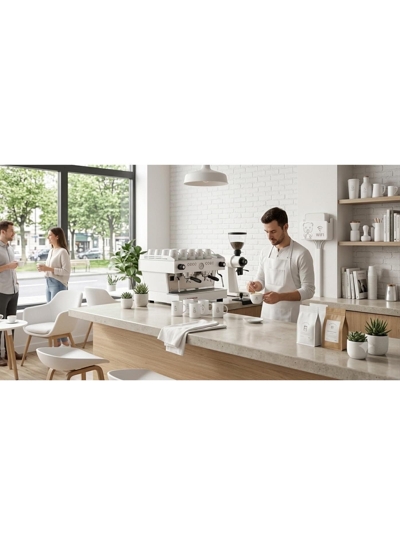 Wall Mount Router Holder Shelf - Heavy Duty No-Drilling Strong Adhesive with Cute Bear & WiFi Symbol Cutout for Modern Space-Saving Cable Management White (24 * 14 * 5.5 cm) (4)