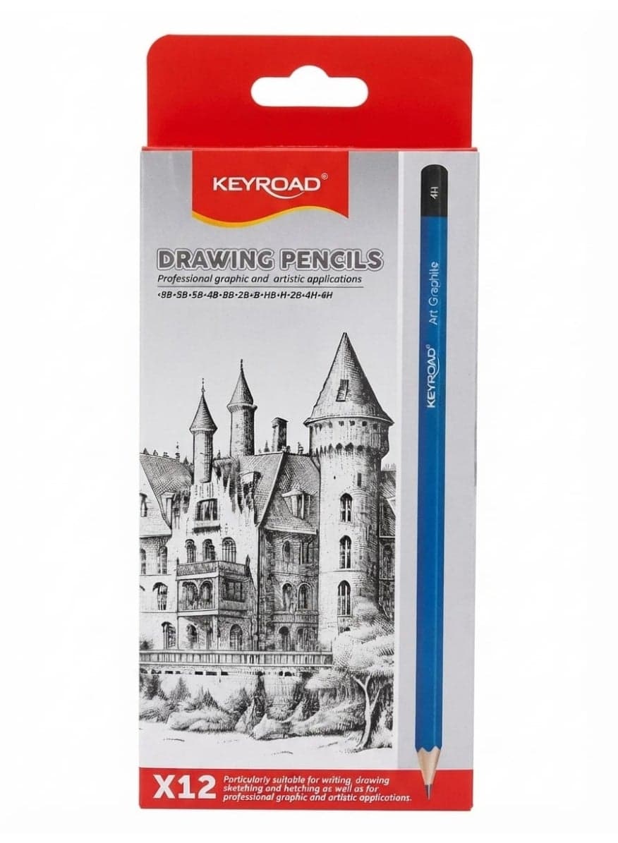 KEYROAD Professional Graphite Sketching & Drawing Pencils Set, Assorted Graduations 8B to 6H, Pack of 12 Wooden Lead Pencils