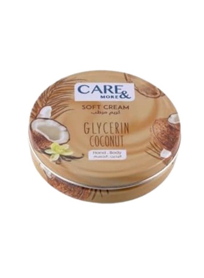 Care & More Soft Cream with Glycerin and Coconut for Hand and Body - 75ml Body Lotions & Creams