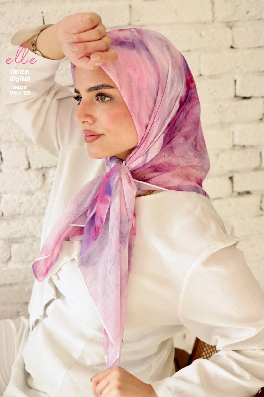 Women's Patterned Soft Cotton Hijab Scarf Elegant Casual Wrap - Multicolour