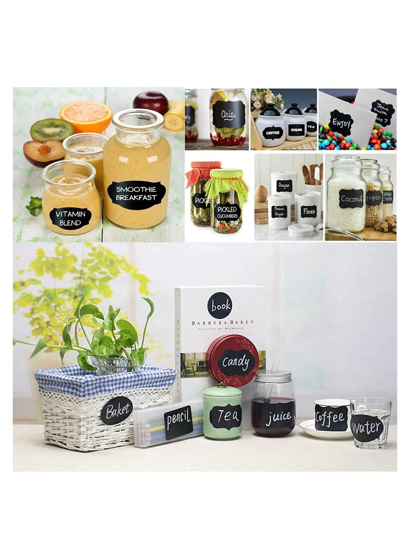 Multipurpose Labels for Home, Kitchen, Office, Reusable Labels Set with Pen for Bowls, Cups, Organizing Your Home, Kitchen, and Even Your Office Labels & Stickers (٥)