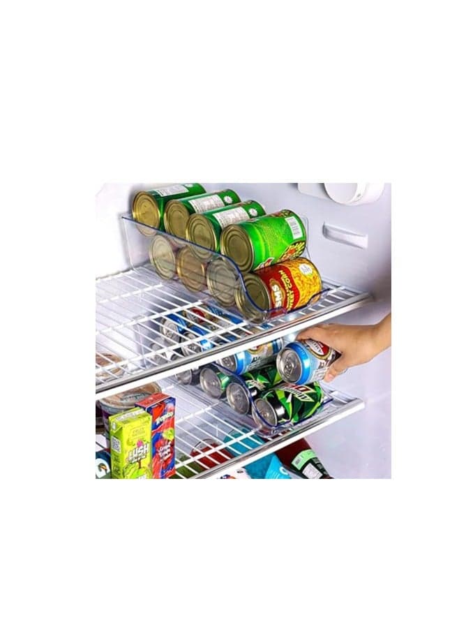 Long Plastic Soda Can Dispenser Storage Organizer Container Bin for Kitchen Pantry, Countertop, Cabinet, Refrigerator, Freezer, Hold Canned Food, Soup, Water (3)