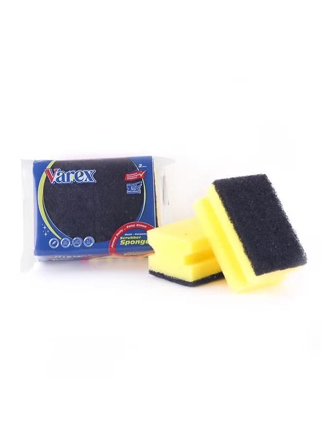 Kitchen Nail Saver Cleaning Sponges - Heavy-Duty Dual-Sided Scrub & Foam Sponges (2-Piece Pack)