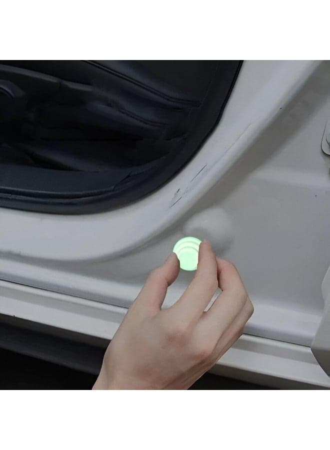 Car Door Stoppers - Phosphorescent Light Door Stoppers with Car Door Protection Stickers, Sound Absorbing for Car Doors, Includes 4 Pieces Car Moldings (١٠)