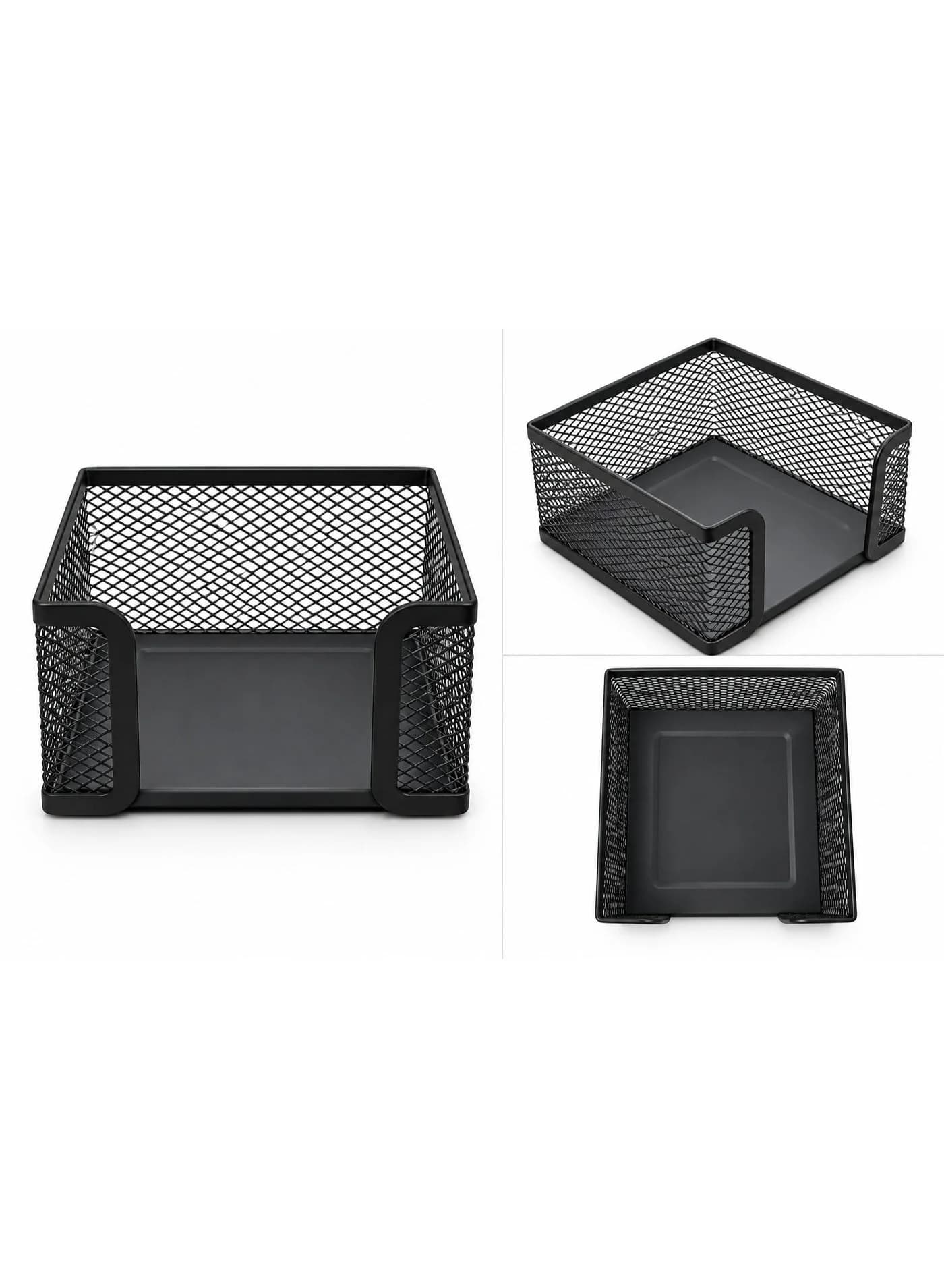 Black Metal Mesh Memo Note Pad Holder for Office Desk Organization Desk Supplies, Holders & Dispensers (٢)
