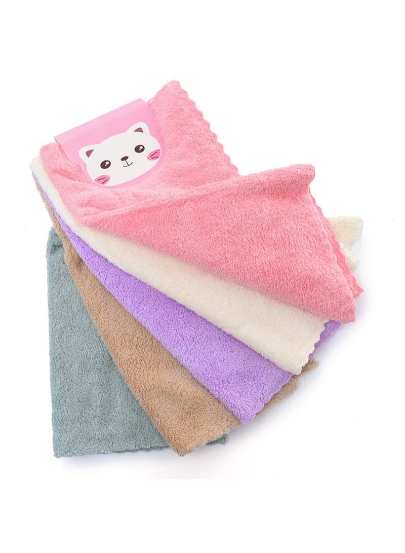Super Soft Microfiber Hand Towels Set - Highly Absorbent Quick Dry Kitchen Towels, Pack of 5 (Multicolor) Kitchen Accessories