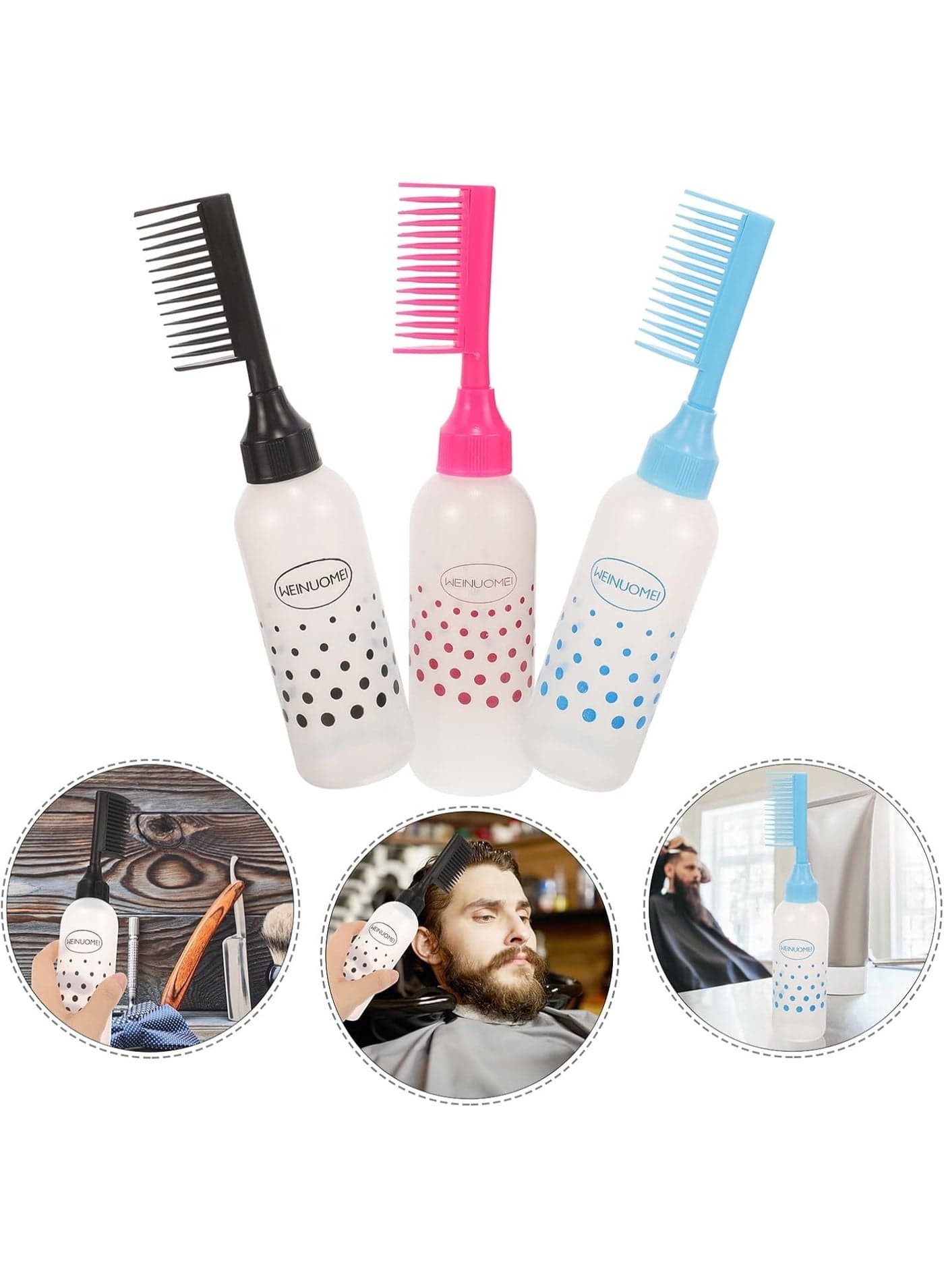 Hair Dye Applicator Bottle with Comb and Brush – Precise & Easy Root and Full Hair Application – Refillable Hair Coloring Tool – colors may vary Hair Care Accessories (2)