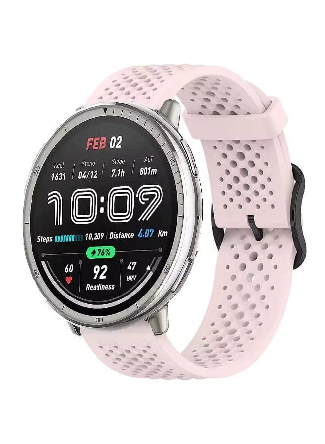 22mm Watch Band Breathable Soft Hole Wristband Compatible with Samsung Galaxy Watch 3 45mm/Watch 46mm/Gear S3/Huawei watch GT4 GT3 46MM/Huawei Watch 3/4/GT2E/GT2 Pro/GT GT2 46MM/Amazfit GTR 4/3/3Pro/2/2e (Pink)