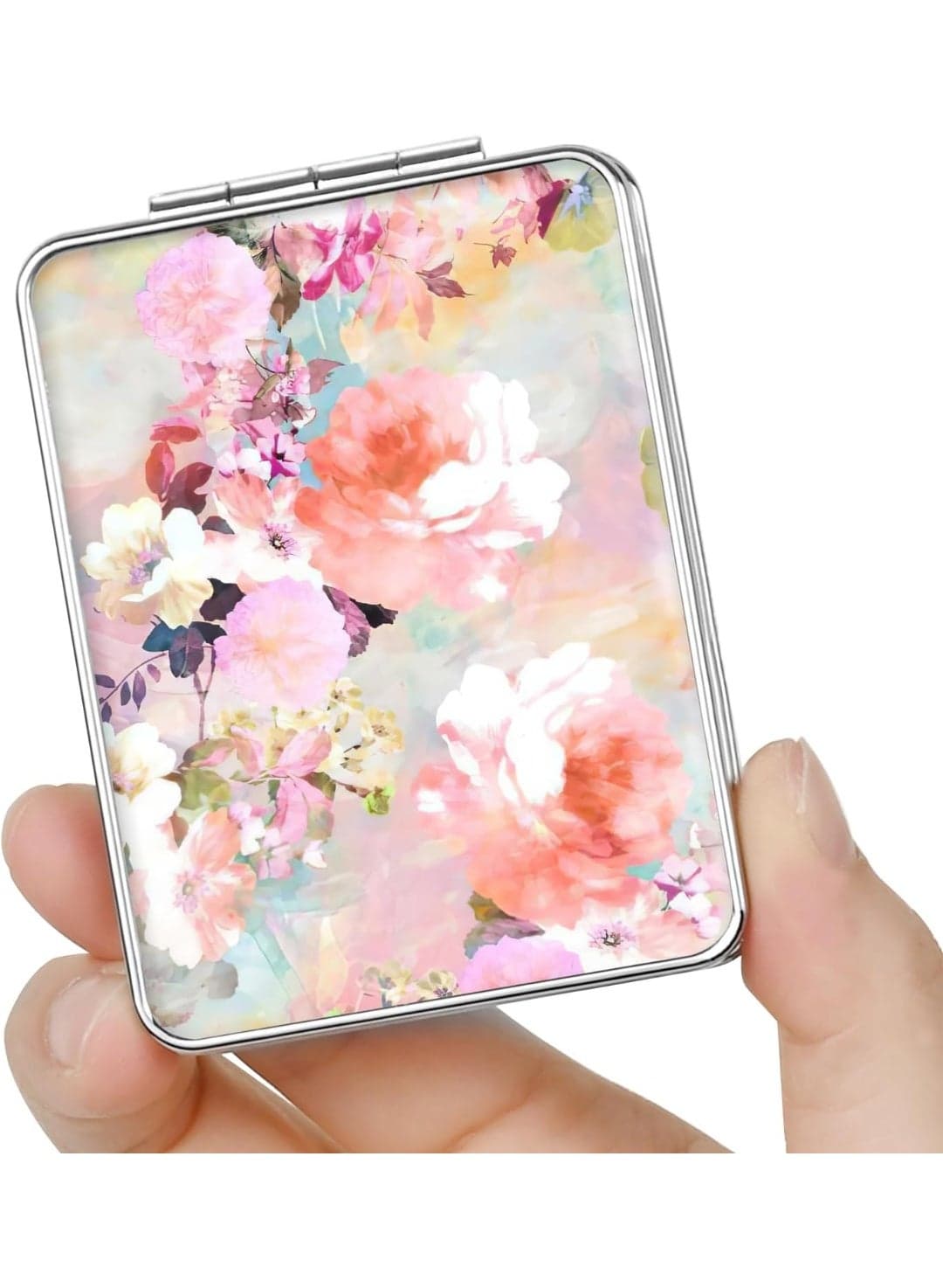 Elegant Compact Vanity Mirror - Double-Sided 1X/2X Magnifying Foldable Cosmetic Mirror | Portable Travel Makeup Mirror for Handbag, Purse, Pocket, and Wallet | Stylish PU Leather Small Mirror for Daily Beauty, Work, Business & Travel for Men and Women (٣)