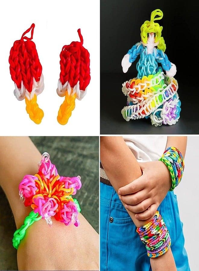 Gifting Circle Loom Rubber Band Kit for DIY Crafts, 12 Colored Loom Band Set with Panda Design Case (٣)