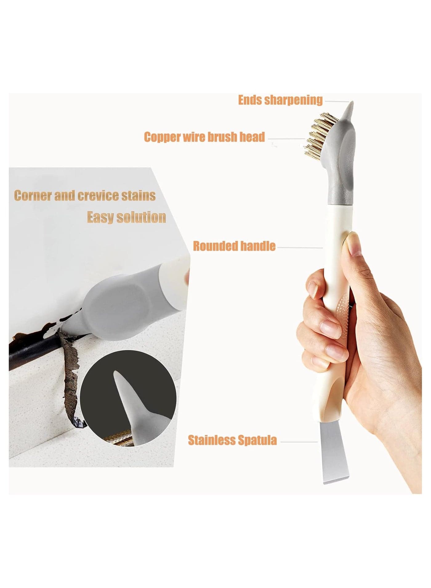 Multifunctional 3 in 1 Double Head Scraper Cleaning Brush Floor Cleaners (٣)