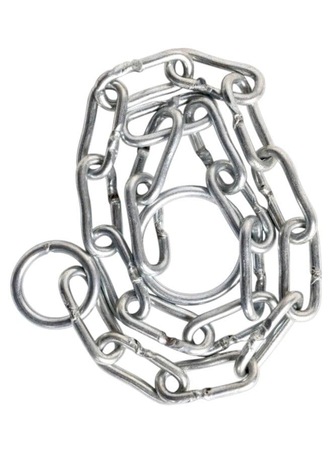 Universal Round Link Steel Chain for Tethering and Hanging 100 cm - Heavy Duty Metal Chain with O-Rings Building Supplies