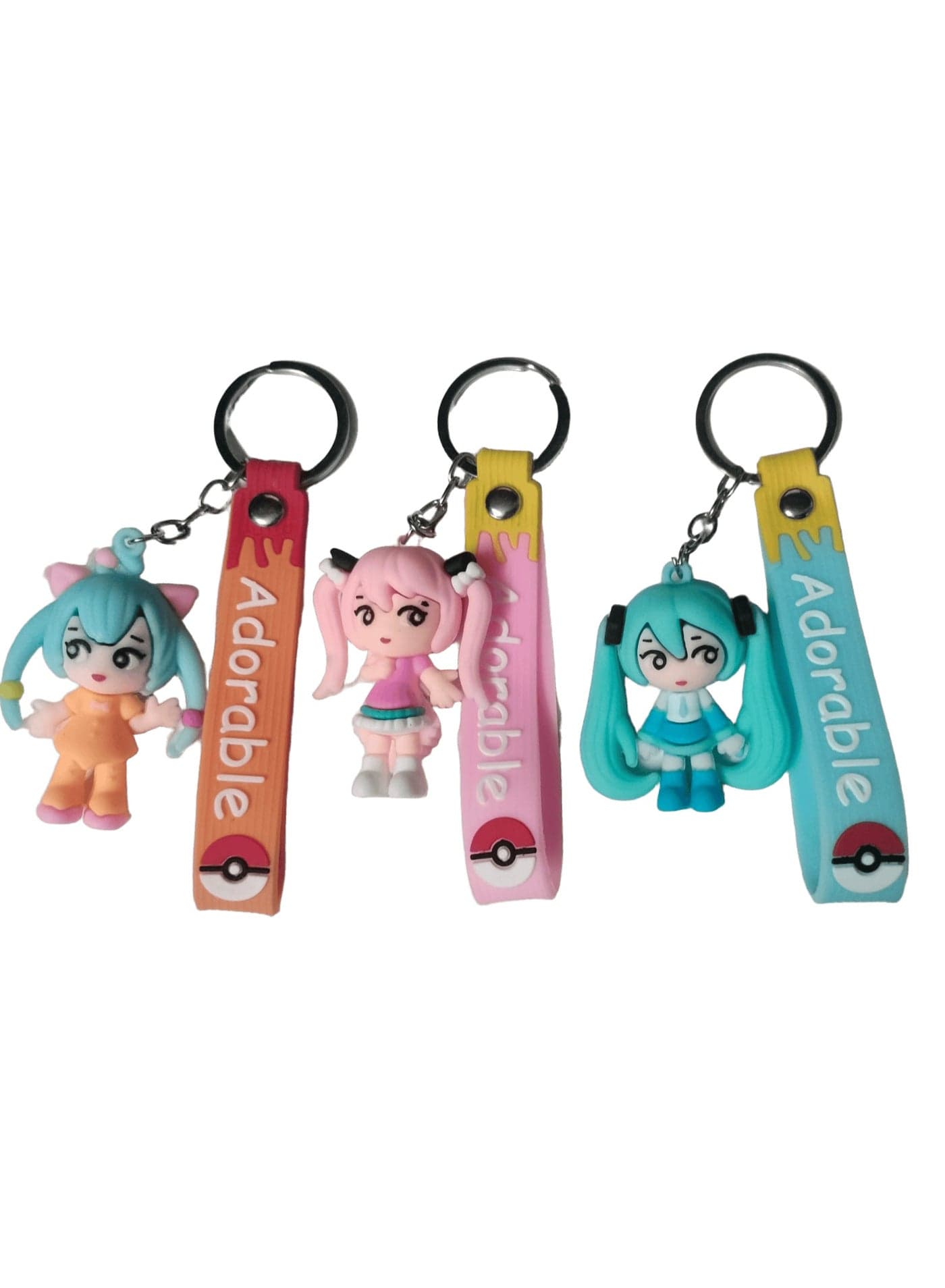 Generic Random Silicone Cartoon Keychain - Durable Quality and Bright Colors Cute Key Holder for Keys & Bags Random selection. Key Chains (٥)