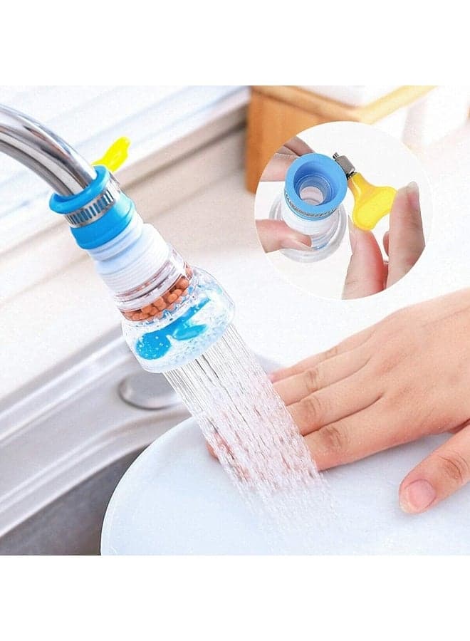 Flexible kitchen faucet, anti-splash and water-saving, extendable movable sink faucet with a rotatable water filter, kitchen sink faucet adapter, one-piece package