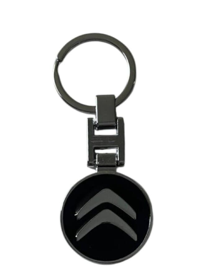 Luxury Metal Car Key Chain - Rust Resistant - Car Key Accessories - Black - Fits Citroen Cars