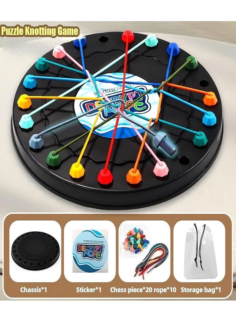 Brainy Knots Rope Untangling Puzzle Game,Strategy Board Game Rope Untangling Challenge,Perfect for Parent-Child Interaction,Family Travel Party Toys,Best Gifts for Kids or Adults. (٣)