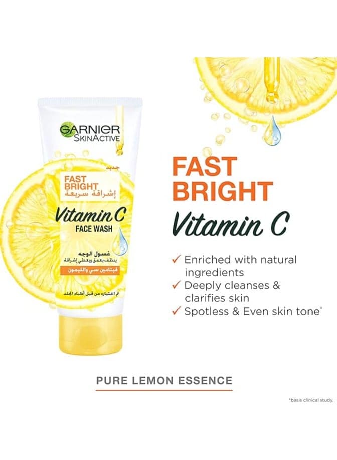 Garnier Skin Active Fast Bright Face Wash With Vitamin C And Lemon - 100ml (2)