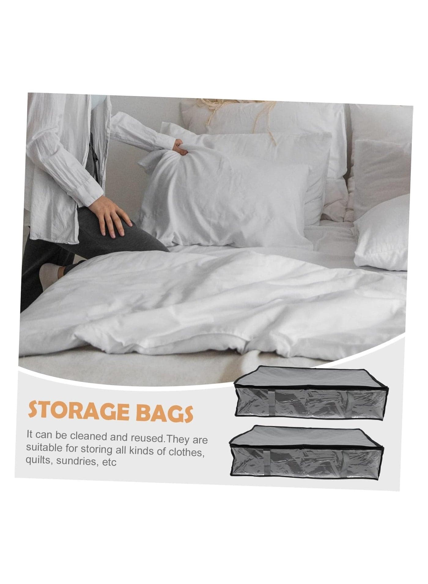 Clothing Storage Box Rectangular Design Under Bed Organizer, Fits Wardrobes 85x45x20 cm, Perfect for Blankets (6)