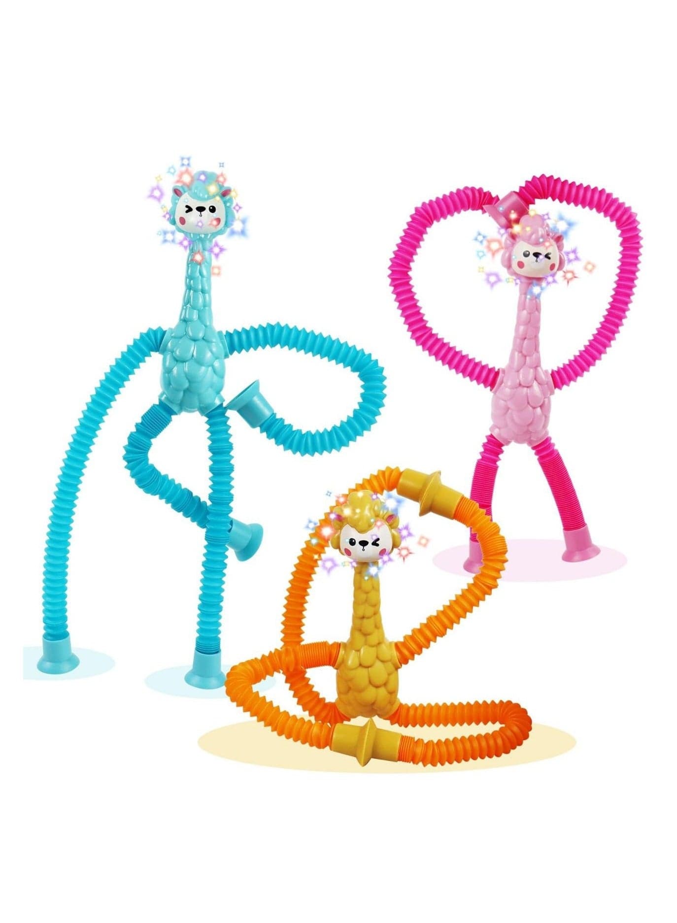 Telescopic Suction Cup Sheep Toys, Sensory Sheep Toy, Suction Cup Toy for Kids, Stuffed Sheep Animals, Fidget Toys for Stress Relief, Funny Educational (2 Pack) Gag Toys & Practical Jokes