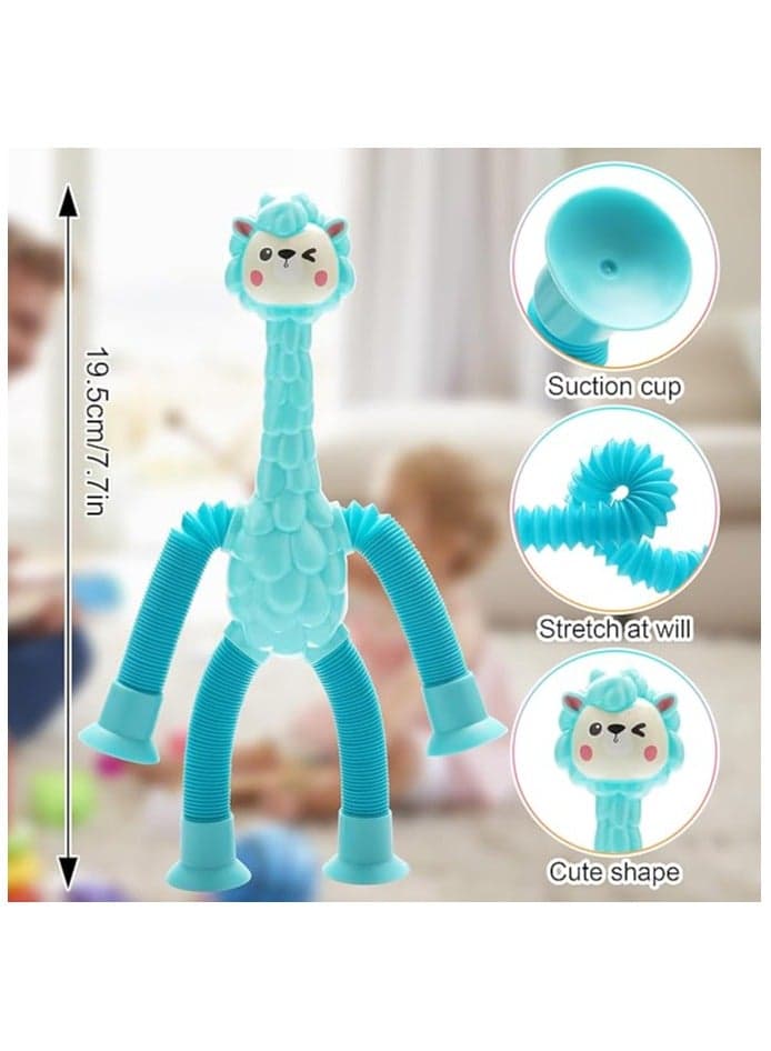 Telescopic Suction Cup Sheep Toys, Sensory Sheep Toy, Suction Cup Toy for Kids, Stuffed Sheep Animals, Fidget Toys for Stress Relief, Funny Educational (2 Pack) Gag Toys & Practical Jokes (٢)