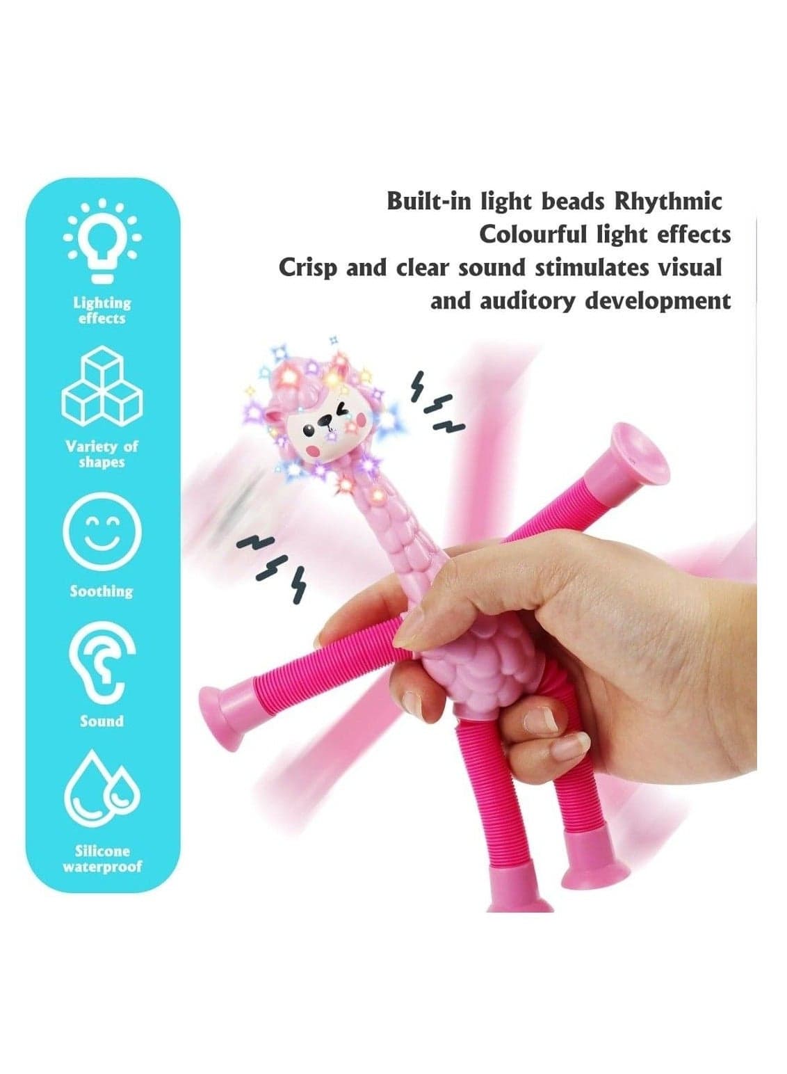 Telescopic Suction Cup Sheep Toys, Sensory Sheep Toy, Suction Cup Toy for Kids, Stuffed Sheep Animals, Fidget Toys for Stress Relief, Funny Educational (2 Pack) Gag Toys & Practical Jokes (٤)