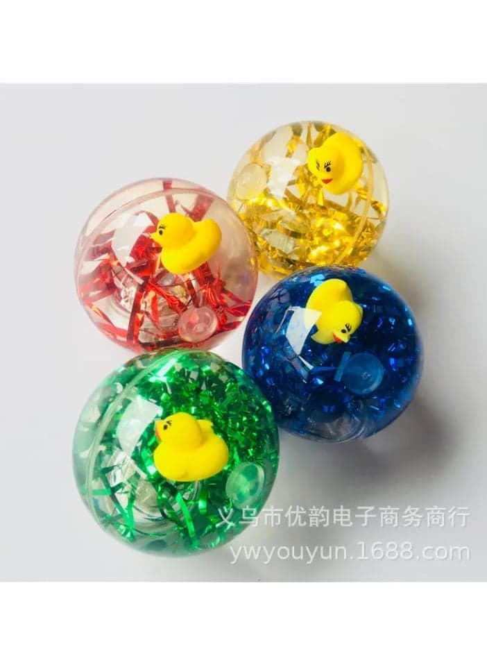 Sensory Toy for Kids, Electronic Light Up Stress Ball Toy Set, Novelty Small Gifts, Water Glitter Beads Toys, Fidget Toys for Party Favors and Autism and Anxiety Relief "Yellow" Squishy Toys (٢)