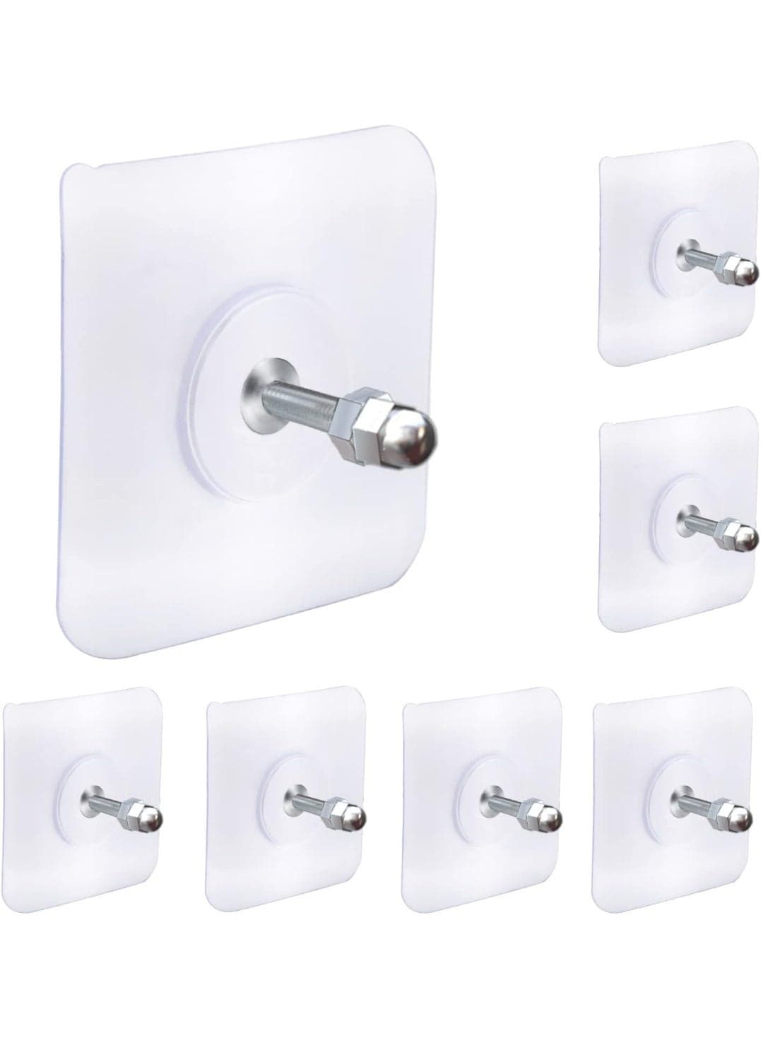 Adhesive Hooks for Hanging Heavy Duty Wall Hooks Self Adhesive Towel Coat Hooks Waterproof Transparent Hook for Bathroom Shower Kitchen Keys Door Outdoor Home Improvement Utility Hook 7 Pack