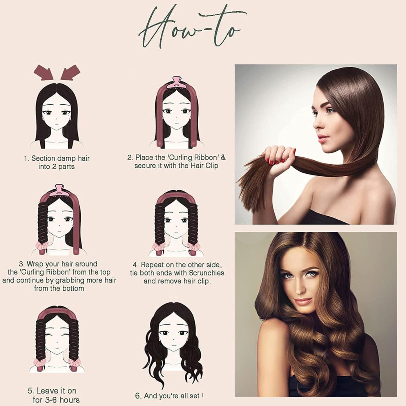 Tik Tok Heatless Hair Curlers for Long Hair, Heatless Curling Rod Headband, N... Hair Rollers (7)