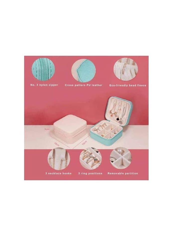 Portable Travel Jewelry Organizer Box- Turquoise Jewellery Organizers (٤)