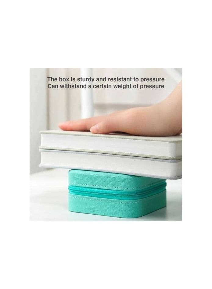 Portable Travel Jewelry Organizer Box- Turquoise Jewellery Organizers (٣)