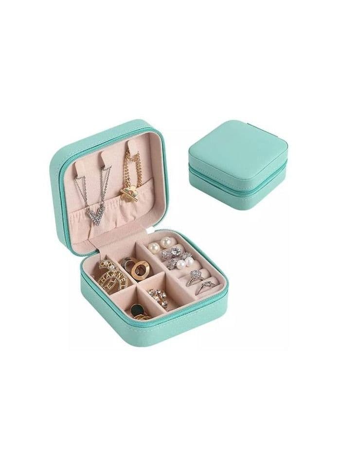 Portable Travel Jewelry Organizer Box- Turquoise Jewellery Organizers (٦)