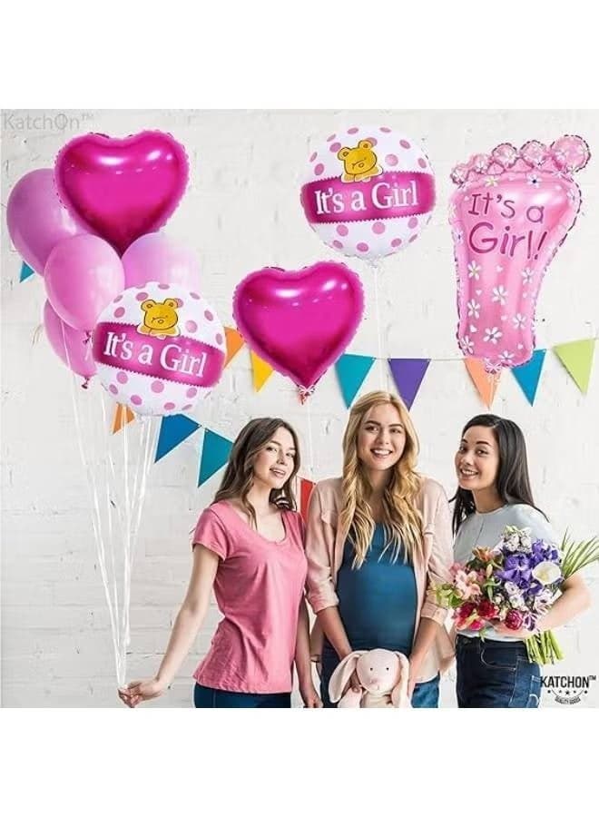 Baby Girl Balloon Set - 27 Inch, Pack of 5 | It's a Girl for Baby Shower, Gender Reveal Decorations | Welcome Baby for Girl Baby Shower Decorations (7)