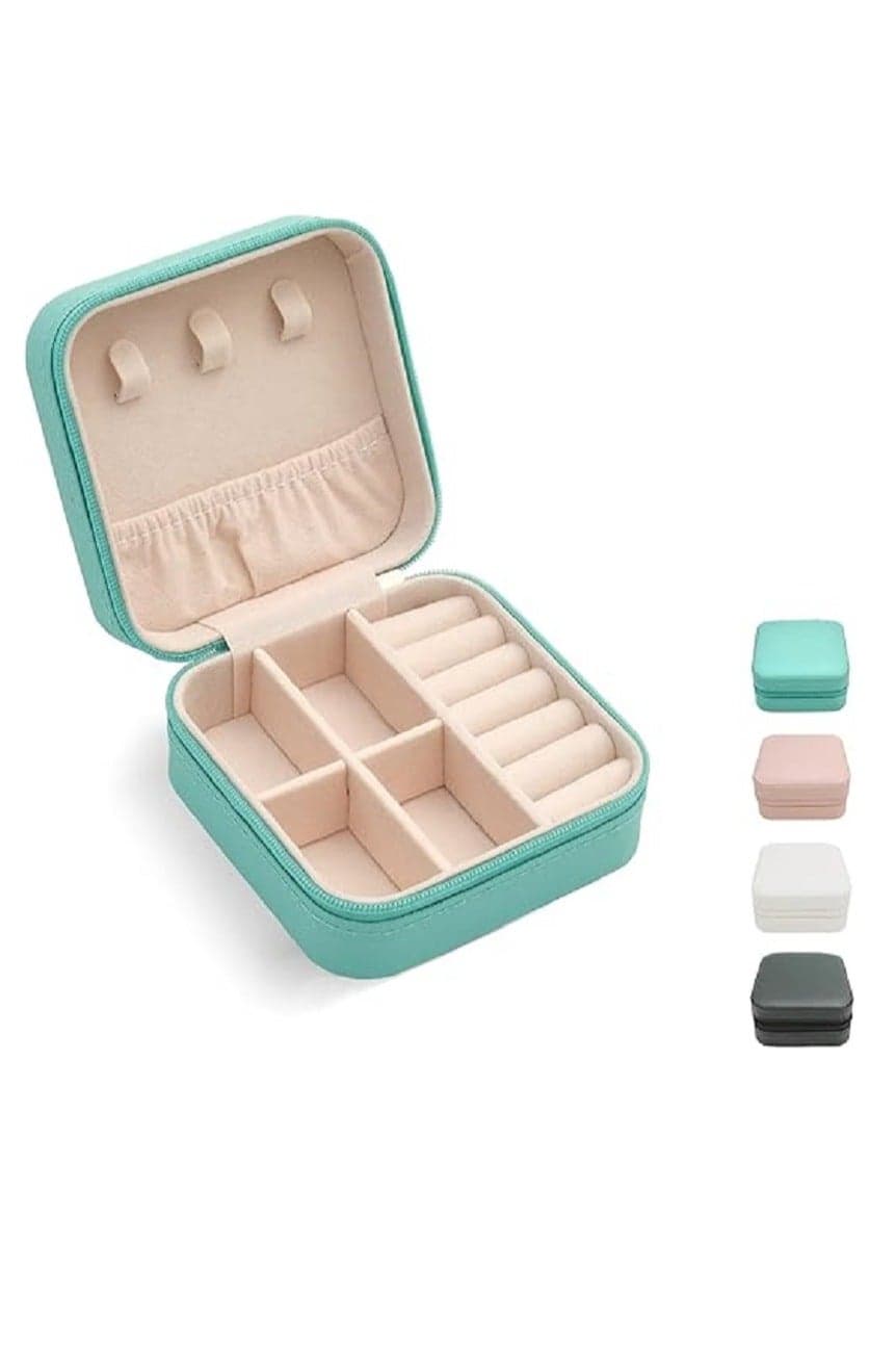Portable Small Jewelry Organizer and Storage Bag for Rings, Earrings, and Necklaces - Green