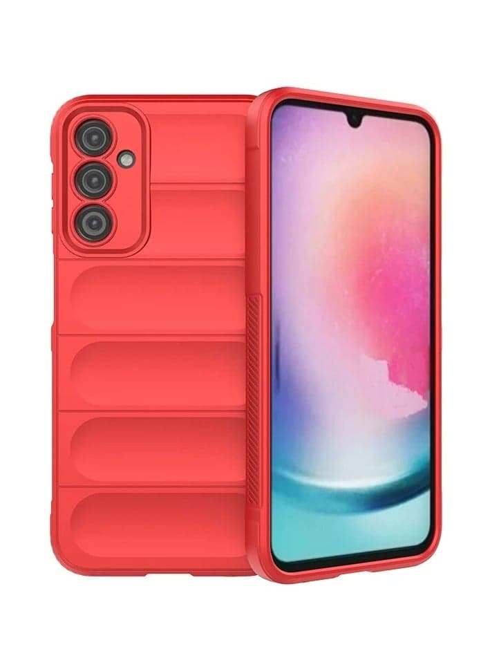 Premium Protection Back Silicone Case Compatible with Samsung Galaxy A14 Magic Shield Shockproof Case with Camera Protection (Red)