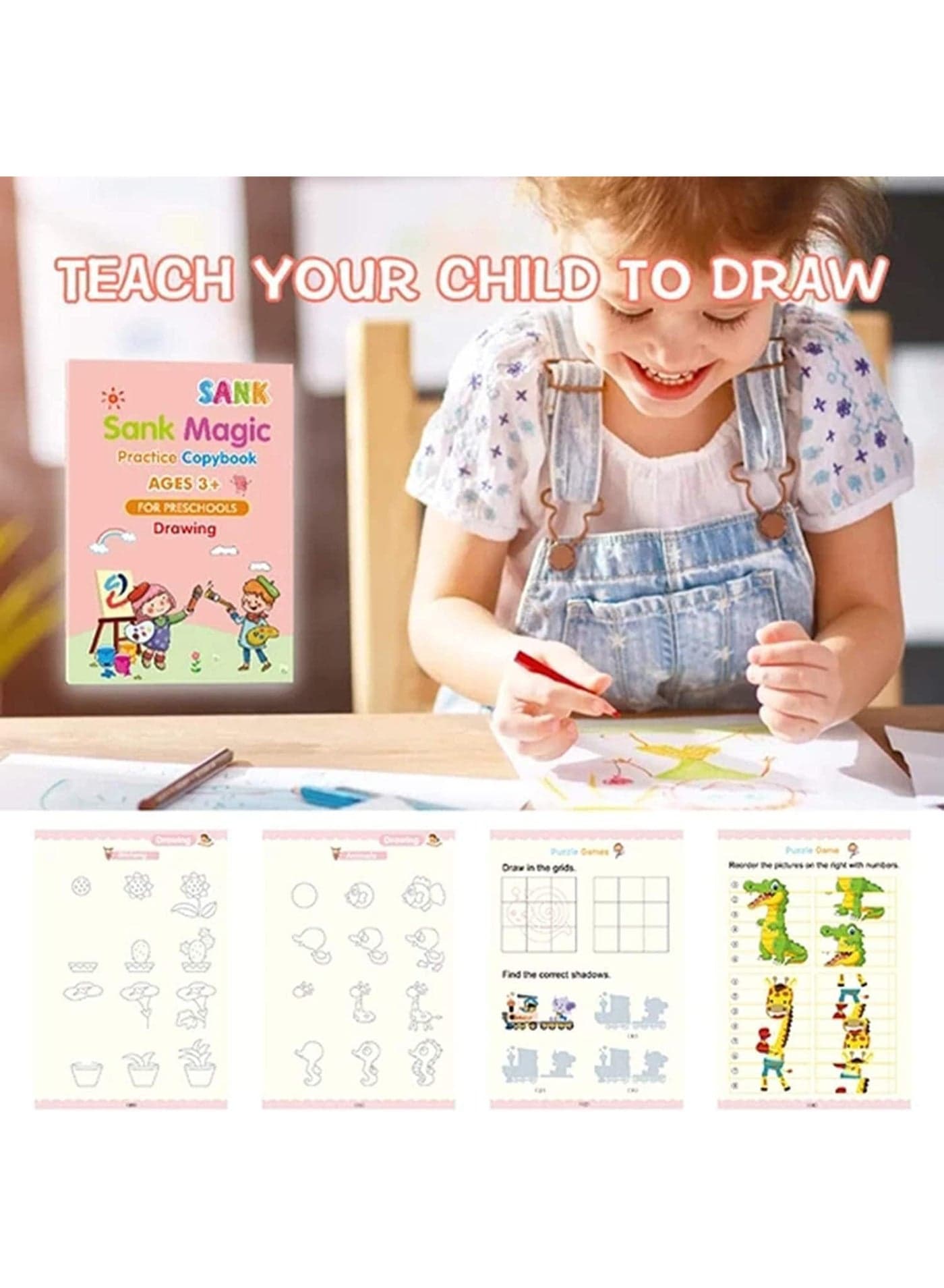 Magic Reusable Workbook for Kids Drawing & Painting Supplies (٢)
