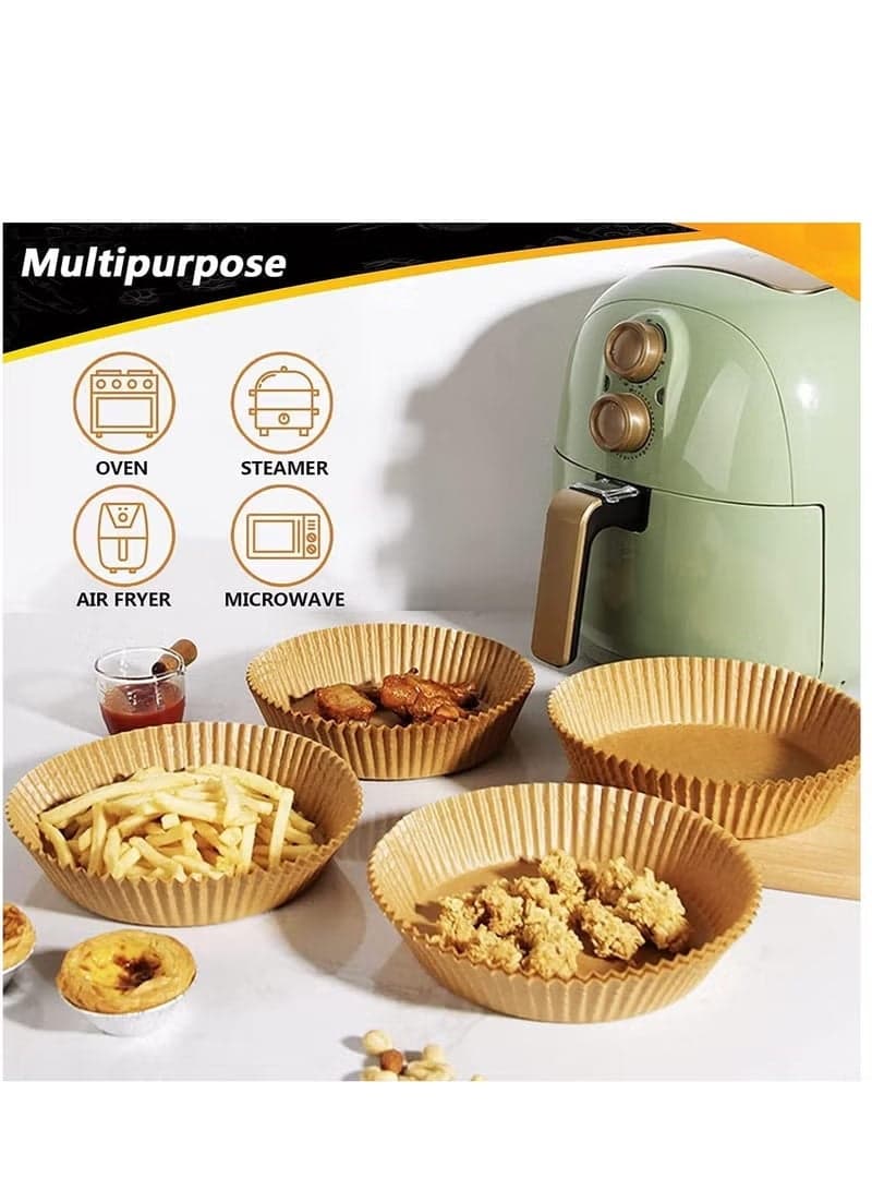 100 Piece Air Fryer Round Nonstick Steamer Pads High Quality Parchment Paper for Baking (3)