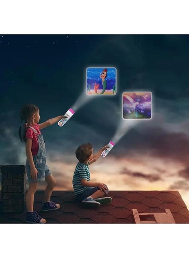 Safwa Toys Kids Story Projector Flashlight – 3 Colorful Projection Lenses for Wall and Ceiling – Educational and Fun Toy for Imagination and Creativity Light-Up Toys