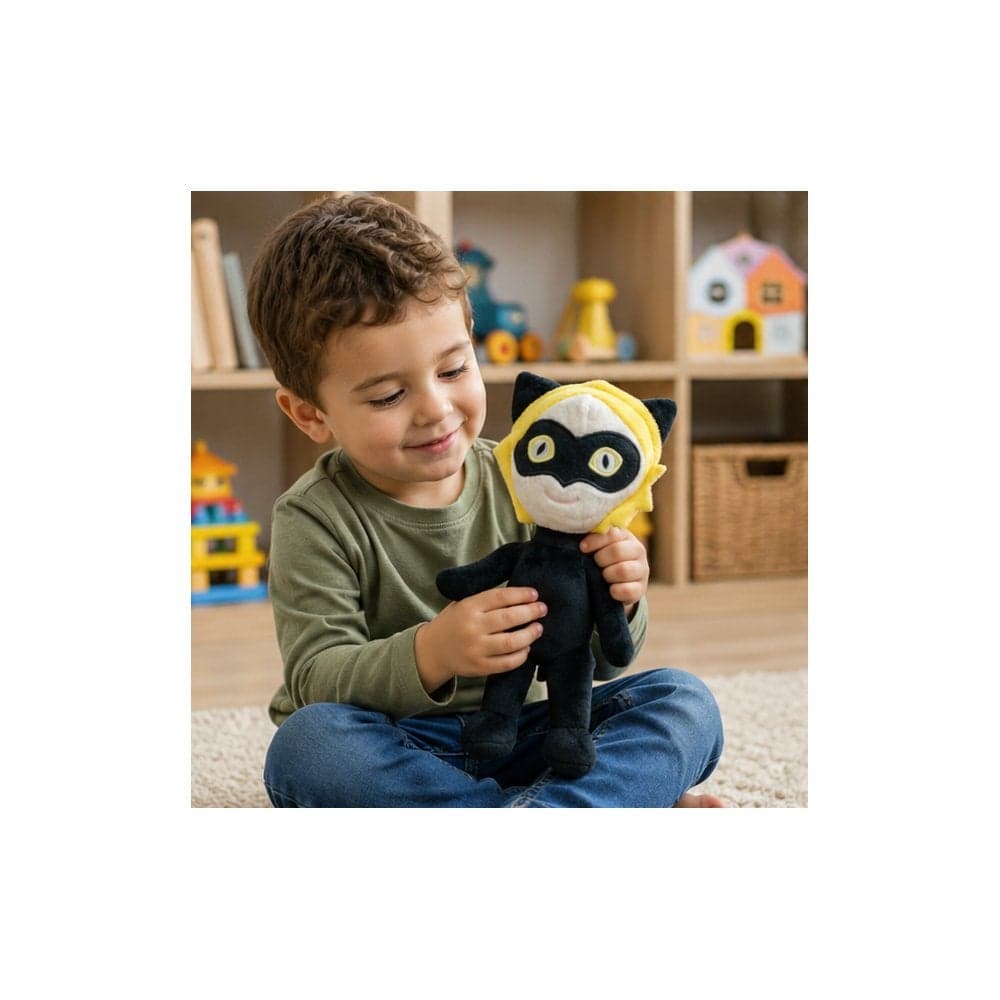 Cozy Companion: Plush Toy Figure, Black and Yellow Cat Character, for Young Players (3)