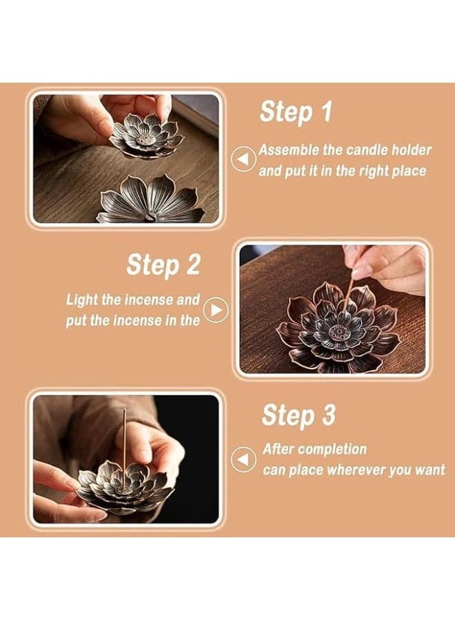 6 Holes Incense Stick Holder, Multipurpose Incense Burner Decorative for Home, Office, Living Room, Durable Metal (Small 6cm) (3)