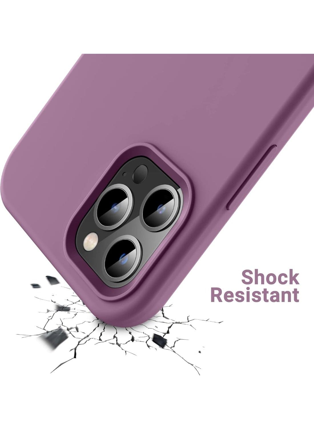 Compatible with iPhone 12/12 Pro Case 6.1 Inch Slim Liquid Silicone 4 Layers Soft Gel Rubber Shockproof Protective Phone Case with Anti Scratch Microfiber Lining (Lavender) Cases & Covers (٧)