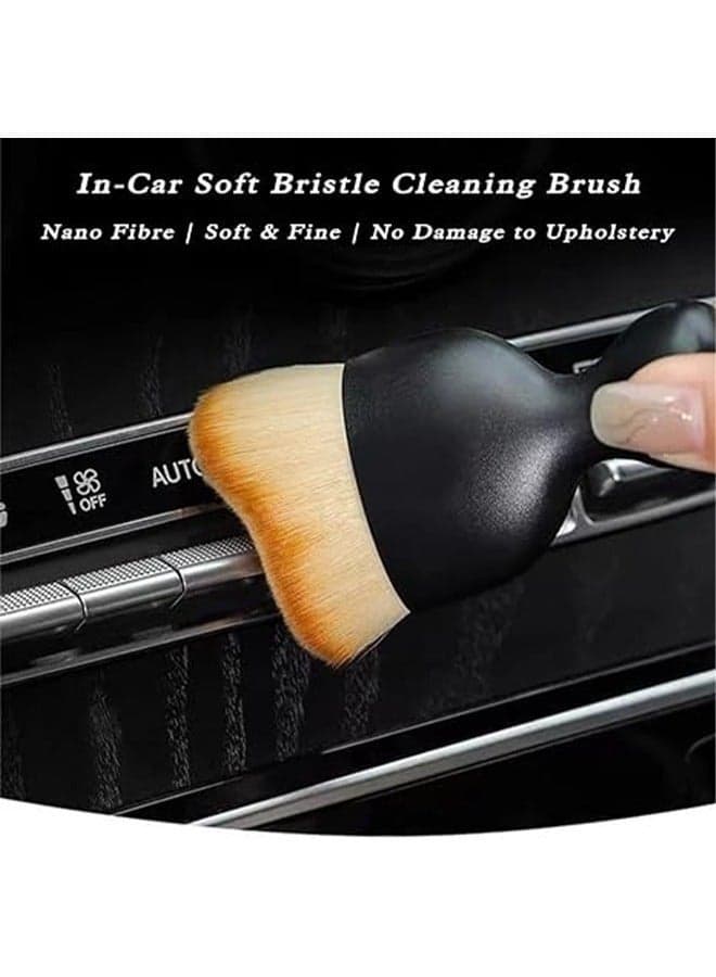 2 Pcs Car Detailing Brush Auto Interior Dust Brush Car wash Brush Car Interior Cleaning Brush Ideal for Automotive Dashboard Air Conditioner Vents Leather Computer Scratch Free Cleaning Brush (٩)