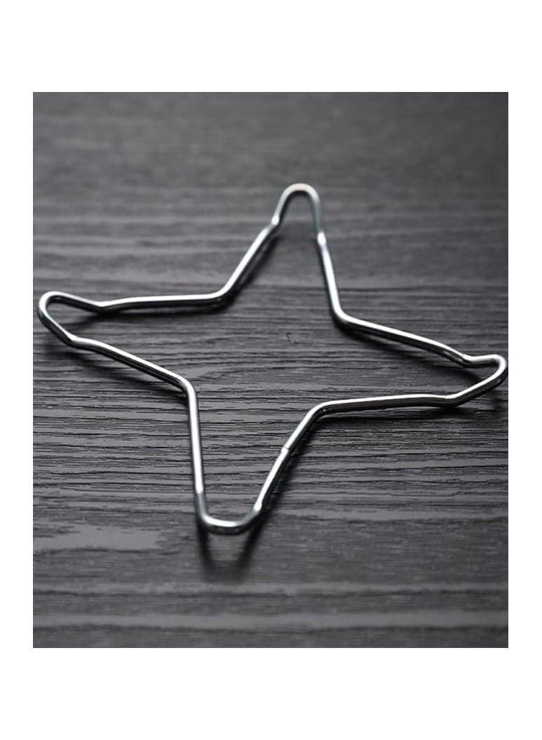 Stove Burner Holder Sturdy and Stable Design Star Shape Metal Bracket for Pots and Fridge 2 Pieces Silver (٣)