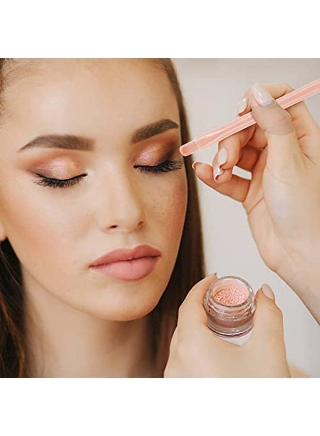 Retractable Makeup Brush, 4 in 1 Portable Travel Lip Brush, Highlight Brush, Eyeshadow Brush, Foundation Blending Powder Brush Mini Facial Cosmetic Makeup Brush Set (Pink) (6)