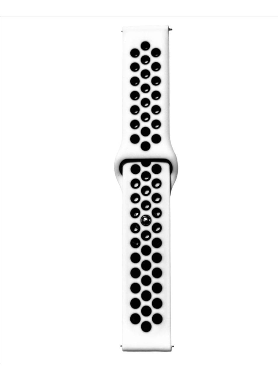 Soft Silicone band Straps Compatible For Samsung Galaxy Watch 3 45mm Samsung Gear S3 Frontier Classic Amazfit Pace Stratos Realme Watch S/S pro oneplus Watch Strap - 22mm - White&Black (3)