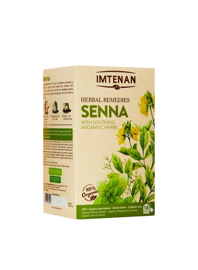 Imtenan 100% Organic Senna Herbal Infusion with Soothing Aromatic Herbs for Easy Digestion - 18 Filters (4)